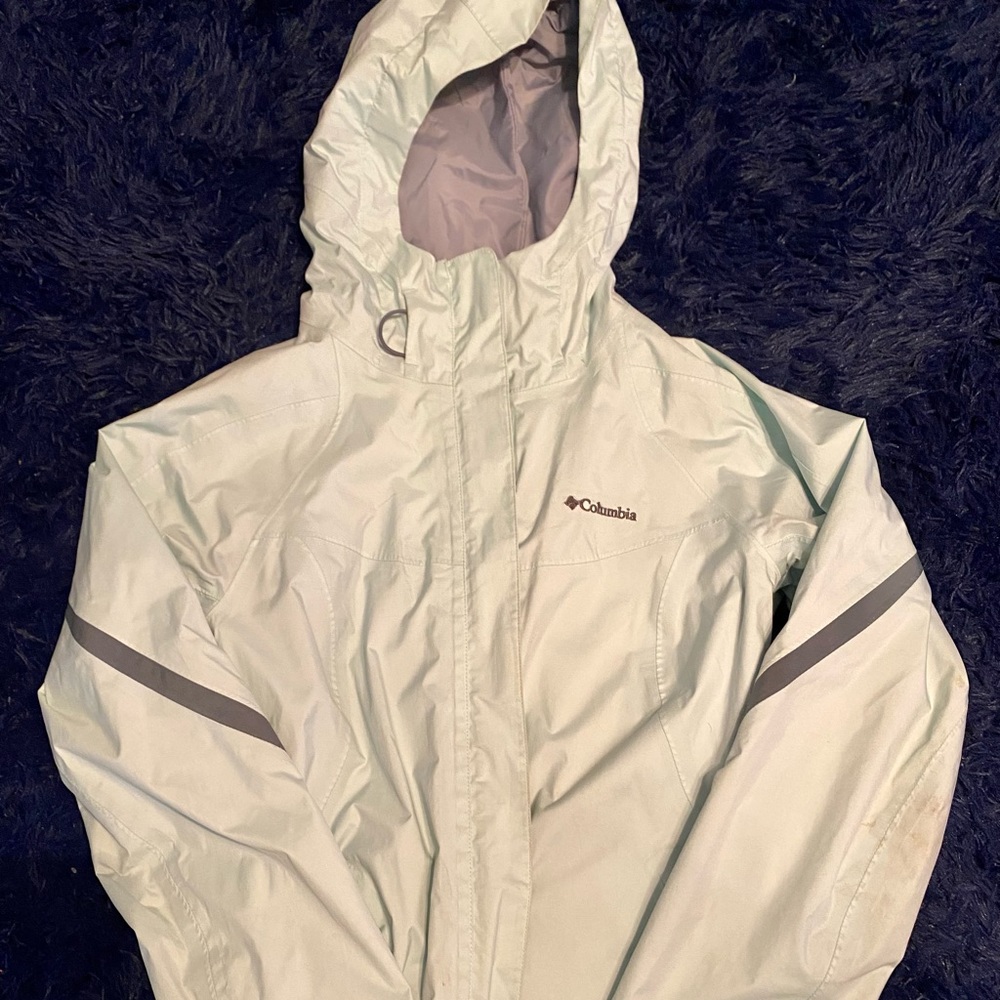 Columbia mint and grey detailing jacket size S.